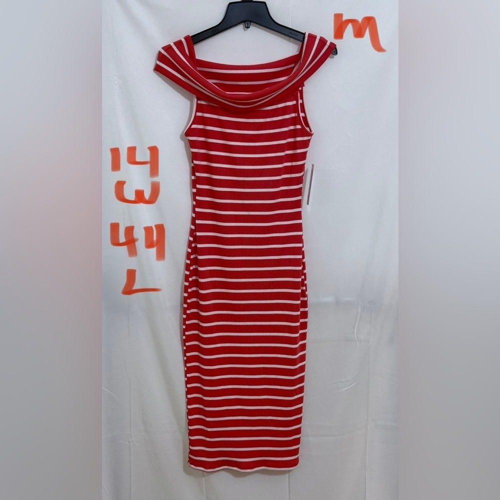 Derek Heart Red and White Striped Top